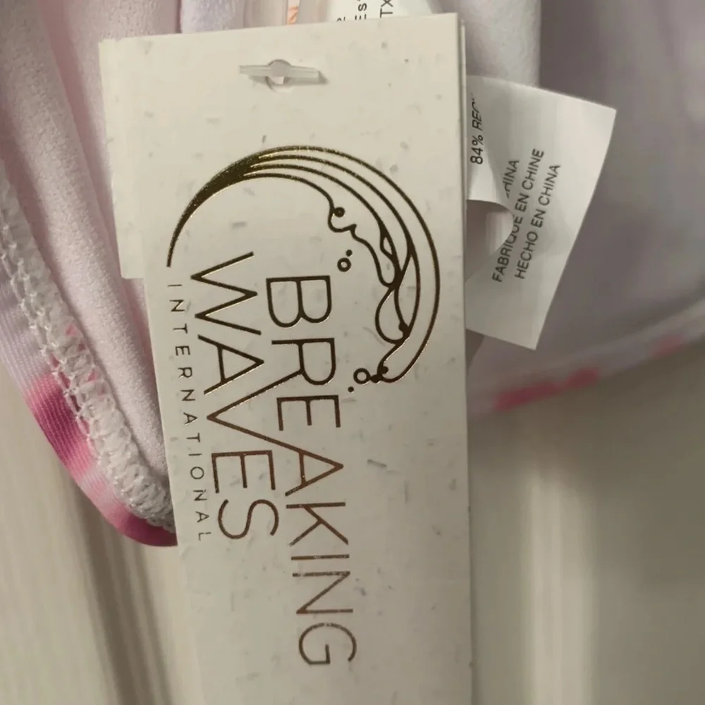 NWT Womens Plus Size, Breaking Waves, 2 Piece Swimsuit, 3X, Pink, High Waisted - Picture 8 of 11